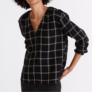 Madewell light spun Evert Top in Windowpane!